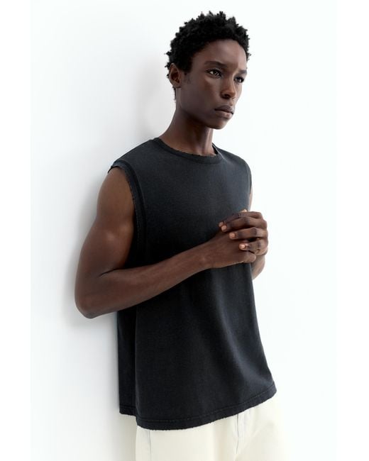 Pull&Bear Black Vest Top for men