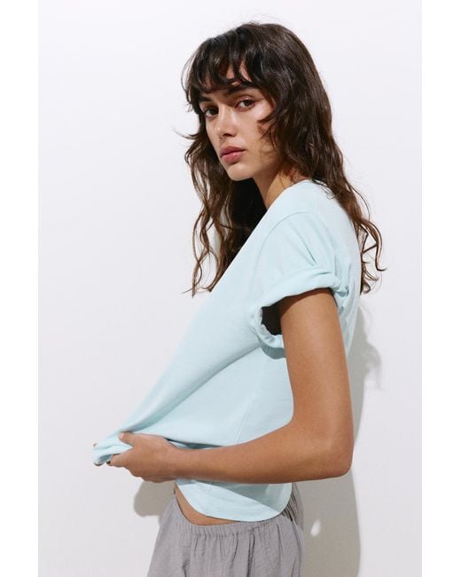 Pull&Bear White Basic Short Sleeve T-Shirt