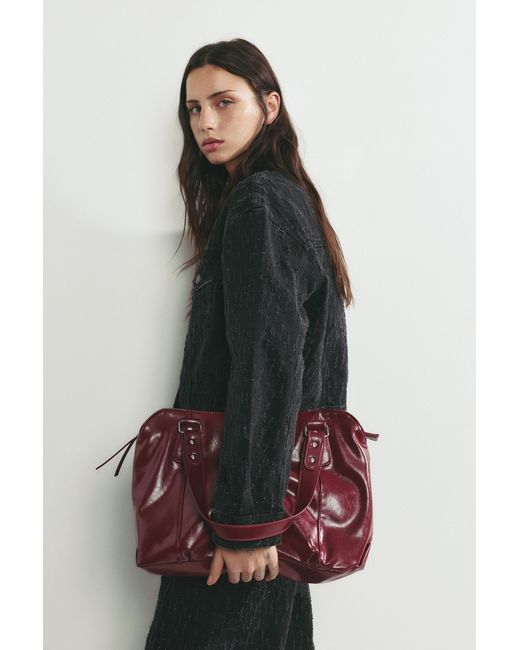 Borsa Shopper Decorata di Pull&Bear in Blue