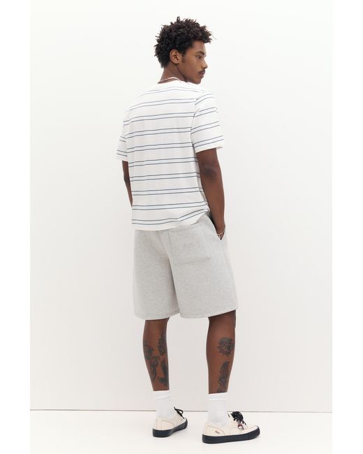Pull&Bear Gray Basic Short Sleeve Cotton T-Shirt for men