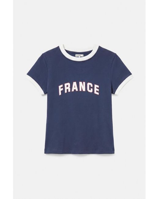 Pull&Bear Black Slim-Fit T-Shirt With France Graphic