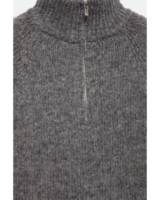 Pull&Bear Trui Met Ritskraag in het Gray