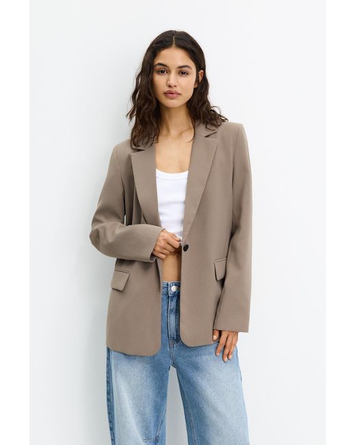 Pull&Bear Basic Blazer in het Natural