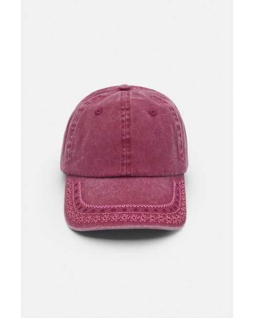 Pull&Bear Pink Embroidered Cap