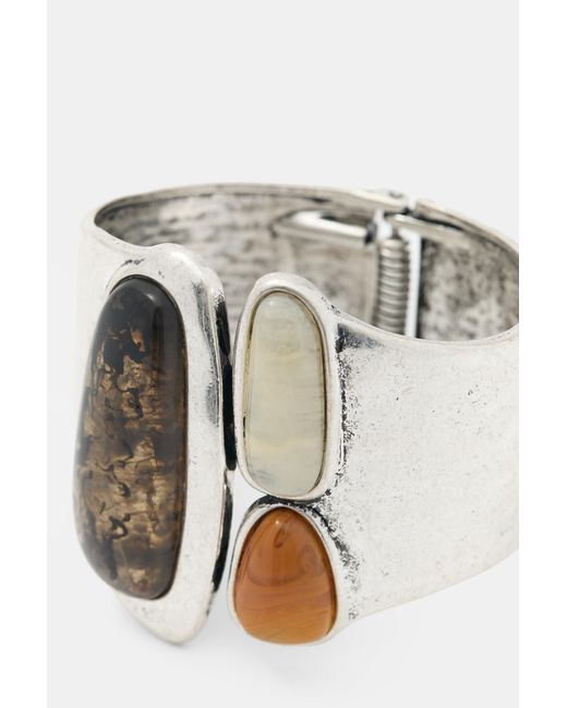 Pull&Bear White Rigid Stone Cuff Bracelet