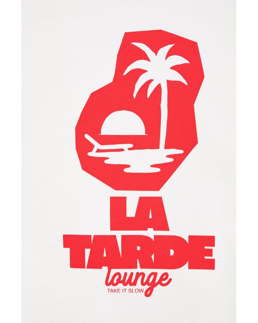 Pull&Bear Red La Tarde Graphic T-Shirt