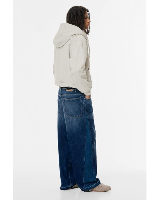 Pull&Bear Blue Stwd Hooded Bomber Jacket for men