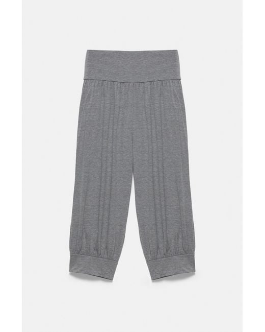 Pull&Bear Gray Cropped Sarouel Trousers