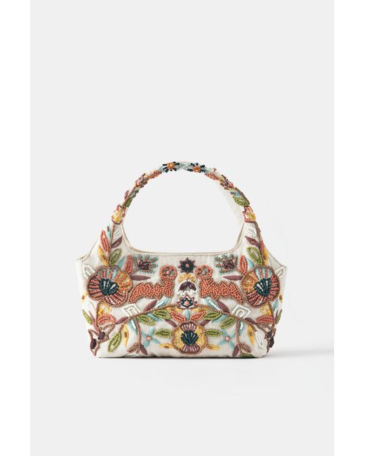 Pull&Bear Blue Beaded Handbag
