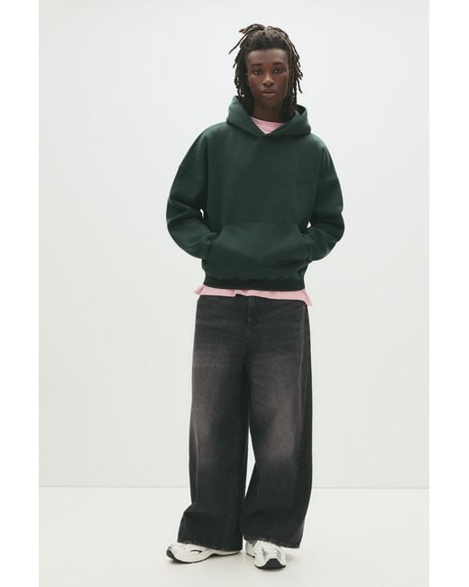 Pull&Bear Green Stwd Embroidered Hoodie for men