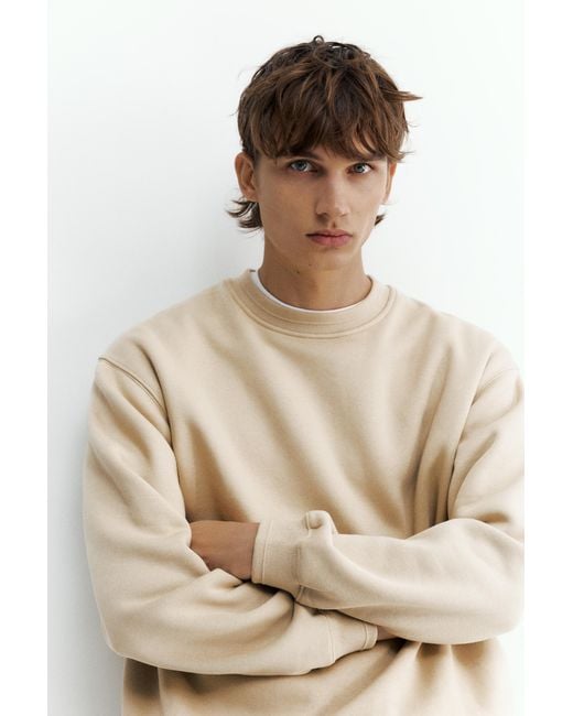 Pull&Bear Natural Relaxed Fit Sweatshirt for men