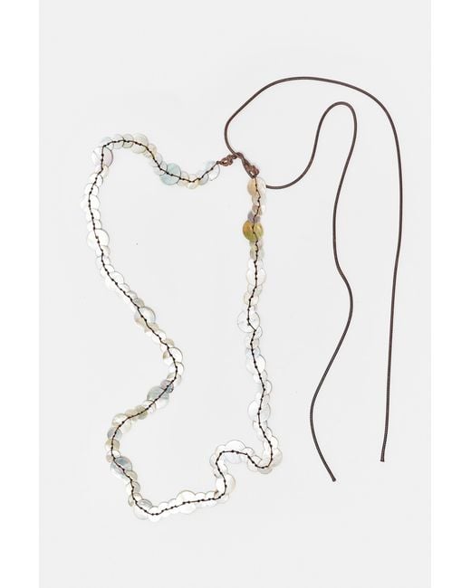 Pull&Bear Natural Mother-Of-Pearl-Effect Button Belt