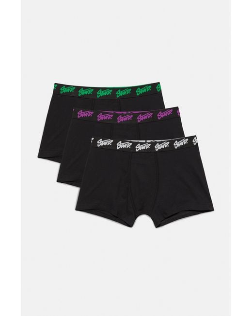 Pull&Bear Black 3-Pack Of Stwd Boxers for men