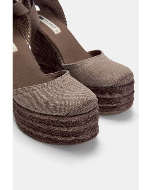 Pull&Bear Brown Keilabsatz-Espadrilles