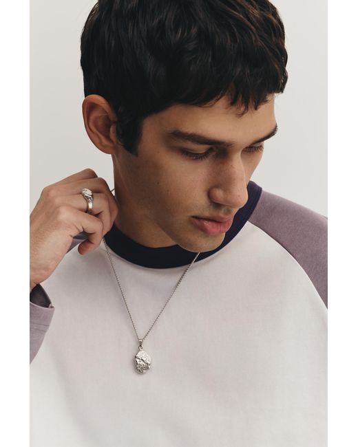 Pull&Bear Black Stone Necklace And Ring Pack for men