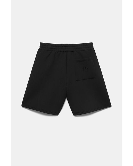 Pull&Bear Blue Neoprene-Effect Jogger Bermuda Shorts for men
