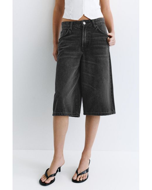 Pull&Bear Blue Low-Rise Denim Jorts