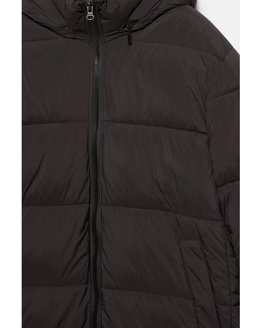 Pull&Bear Lang Gewatteerd Jack in het Black voor heren