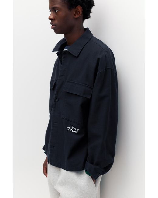 Pull&Bear Blue Stwd Overshirt for men