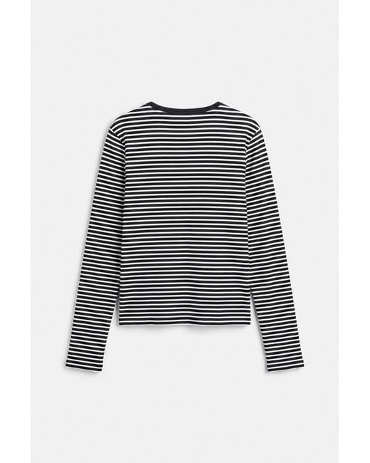 Pull&Bear Blue Fitted Long Sleeve T-Shirt