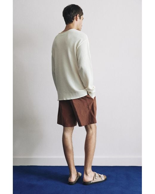 Pull&Bear Pullover Mit Lockerem Strickmuster in Gray für Herren