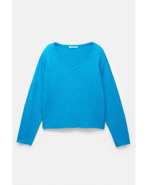 Pull&Bear Blue Feinstrick-Oversize-Pullover