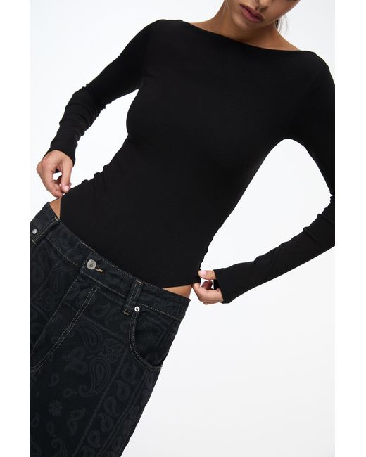 Pull&Bear Black Long Sleeve Bodysuit