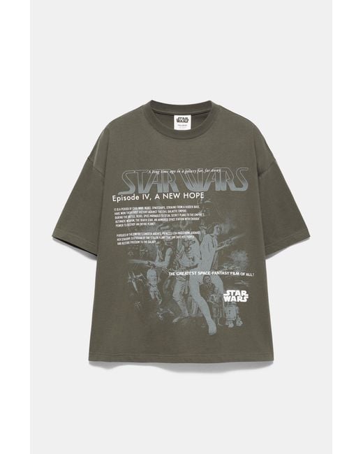 Pull&Bear Black Star Wars: Episode Iv T-Shirt for men