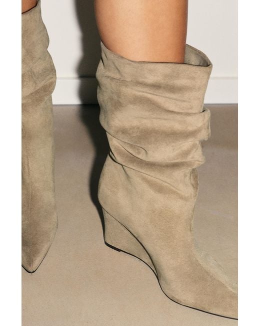Pull&Bear Natural Wedge Ankle Boots