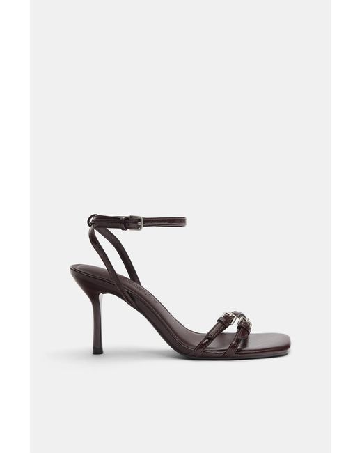 Pull&Bear White Heeled Buckle Sandals