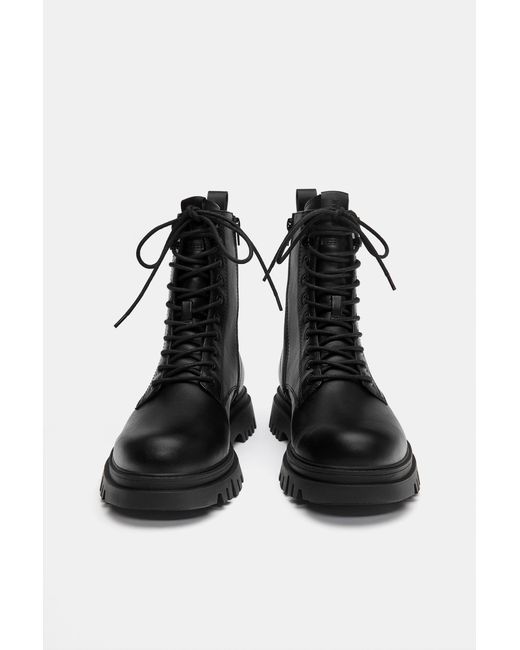 Stivali Stringati Foderati di Pull&Bear in Black da Uomo
