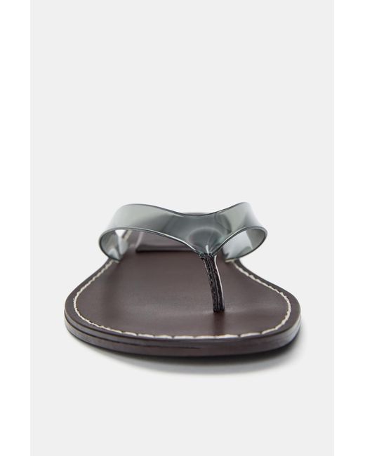 Pull&Bear Brown Flat Vinyl Sandals