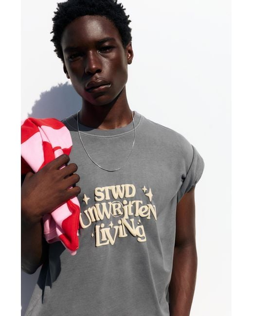 Pull&Bear Red Stwd Unwritten Living T-Shirt for men