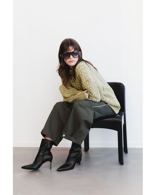 Pull&Bear Black Stiletto Heel Ankle Boots