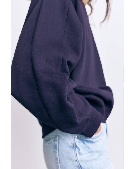 Pull&Bear Blue Oversize Fleece Sweatshirt