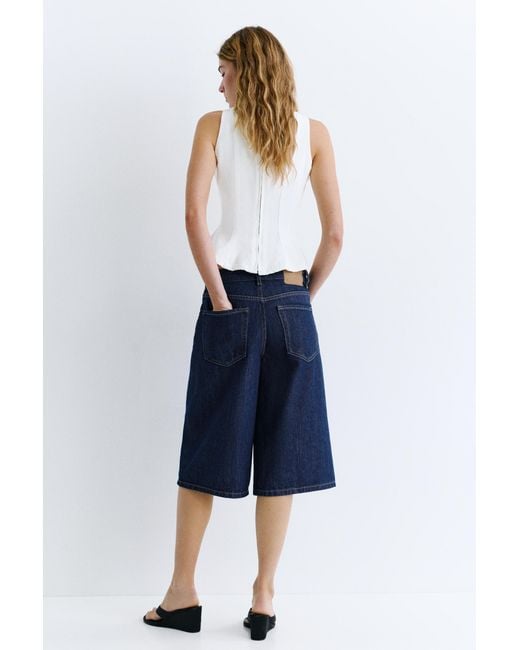 Pull&Bear Blue Low-Rise Denim Jorts
