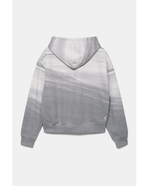 Pull&Bear Gray Interlock Zip-Up Hoodie for men