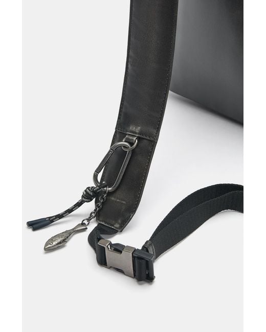 Pull&Bear Black Stwd Crossbody Belt Bag for men