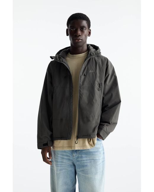 Pull&Bear Black Lightweight Hooded Raincoat for men