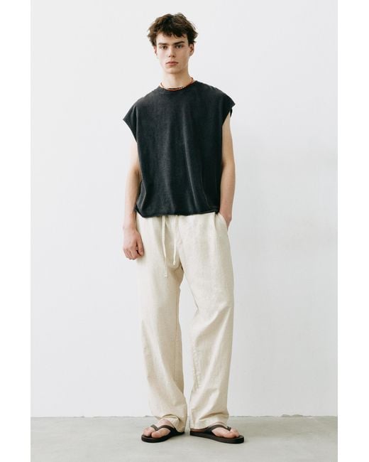 Pull&Bear White Rustic Joggers for men