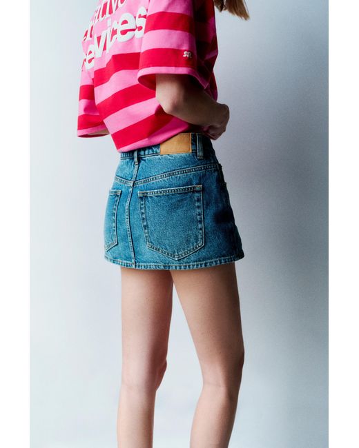 Pull&Bear Pink Cross-Waist Denim Skort