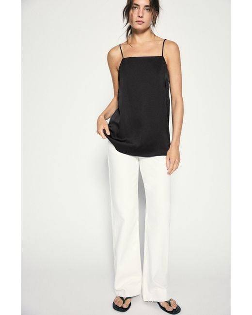 Pull&Bear Gray Satin Cami Top