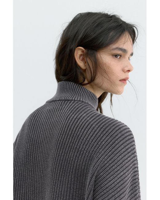 Pull&Bear Gray Zip-Up Ripped Cardigan
