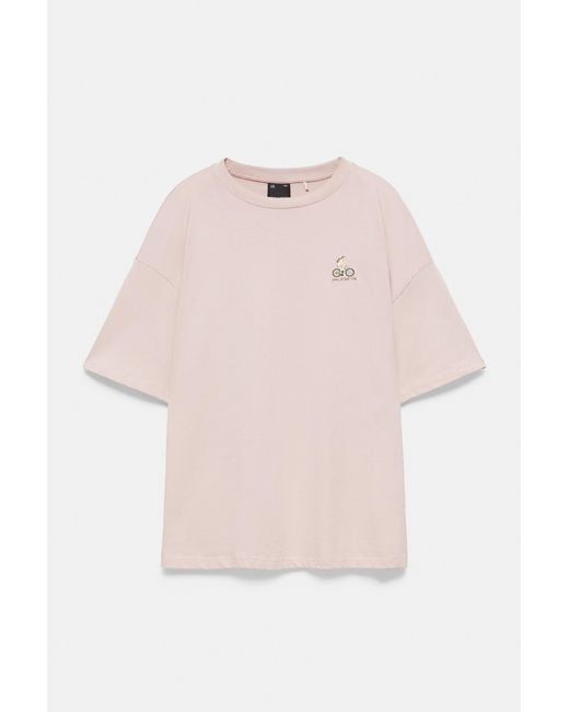Pull&Bear Multicolor Relaxed Fit Bike Embroidery T-Shirt for men