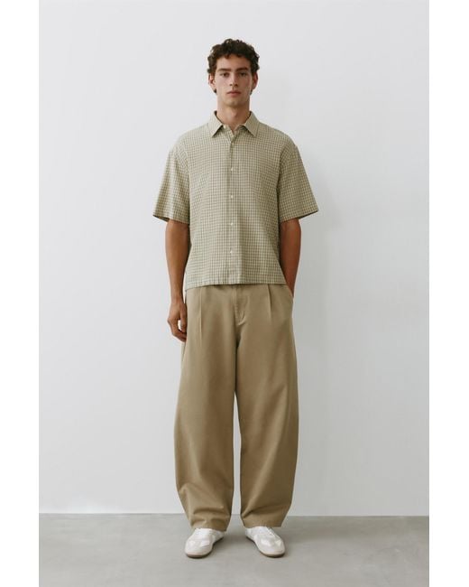 Pull&Bear Natural Baggy Darted Chinos for men