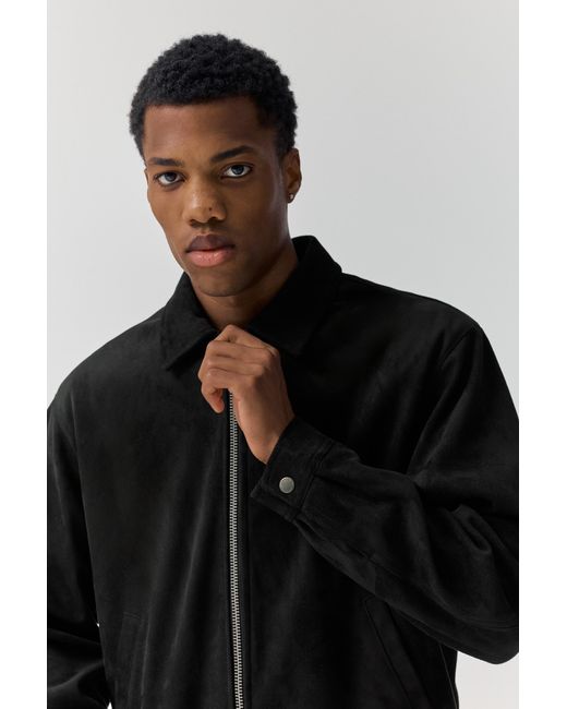 Pull&Bear Black Faux Suede Jacket for men