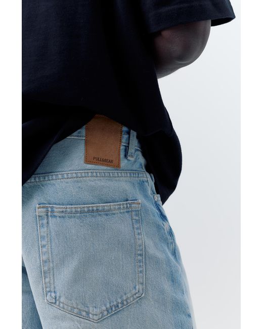 Pull&Bear Blue Standard Denim Bermuda Shorts for men