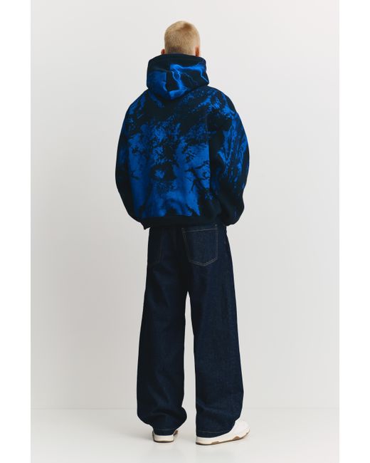 Pull&Bear Blue Stranger Things Tie-Dye Hoodie for men