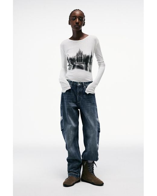 Pull&Bear Blue Lueder Combined Straight-Leg Jeans