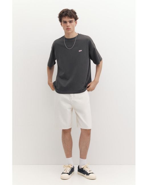 Pull&Bear Gray Stwd Logo Boxy T-Shirt for men